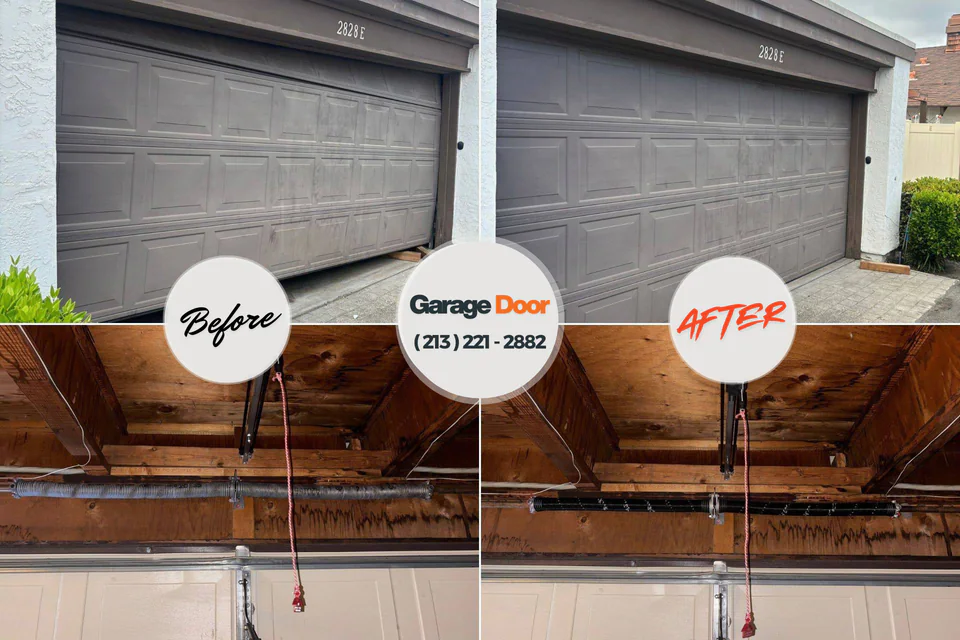Before and after: garage door repair Germantown, OH